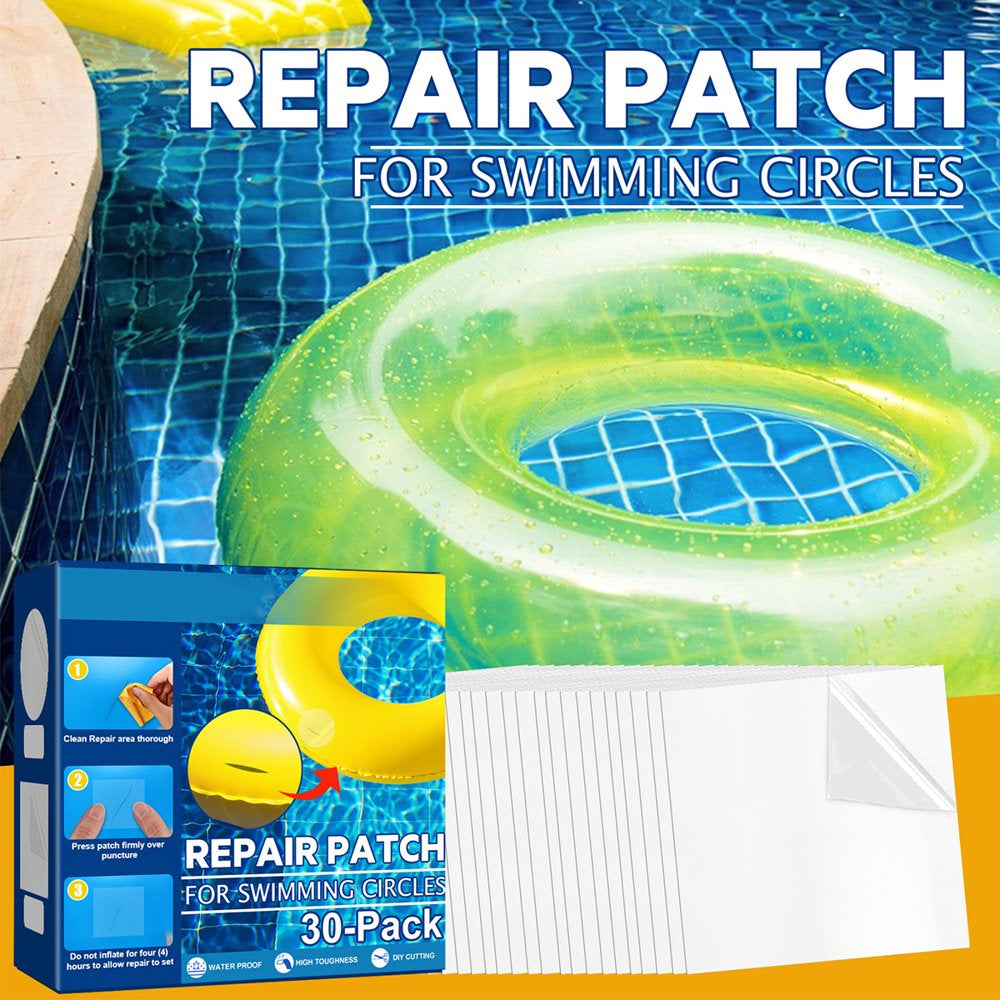 THREN 30Pcs Repair Patches 2.4 X 2.4 Inch Repair Stickers Waterproof Transparent Swimming Rings Patches Kit for Inflatable Boats Air Bed Raft Kayak
