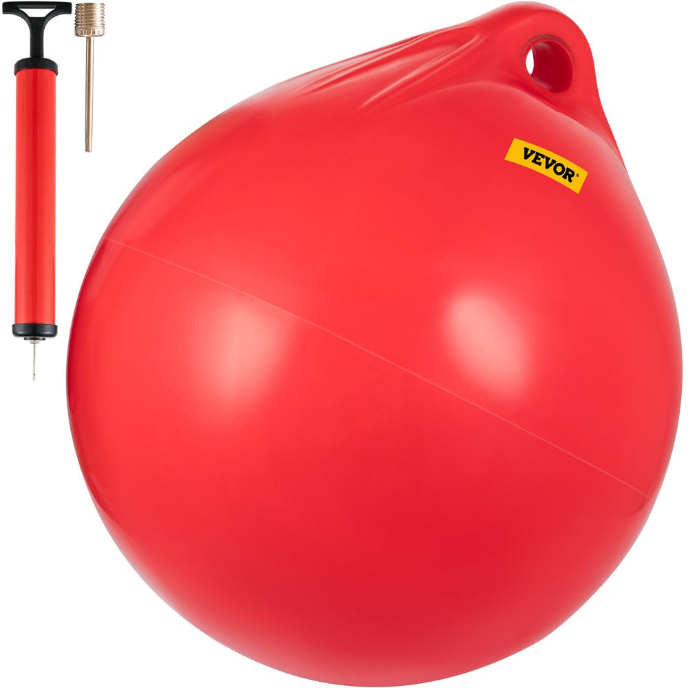 VEVOR Boat Buoy Ball, 21In Diameter Inflatable Heavy-Duty Marine-Grade Vinyl Marker Buoy, round Boat Mooring Buoy, Anchoring, Rafting, Marking, Fishing, Red