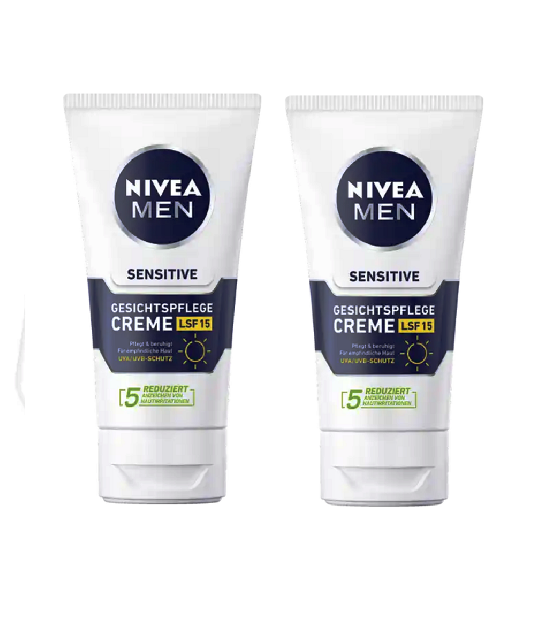 2xPack Nivea Men Facial Care Sensitive Cream SPF 15 - 150 ml