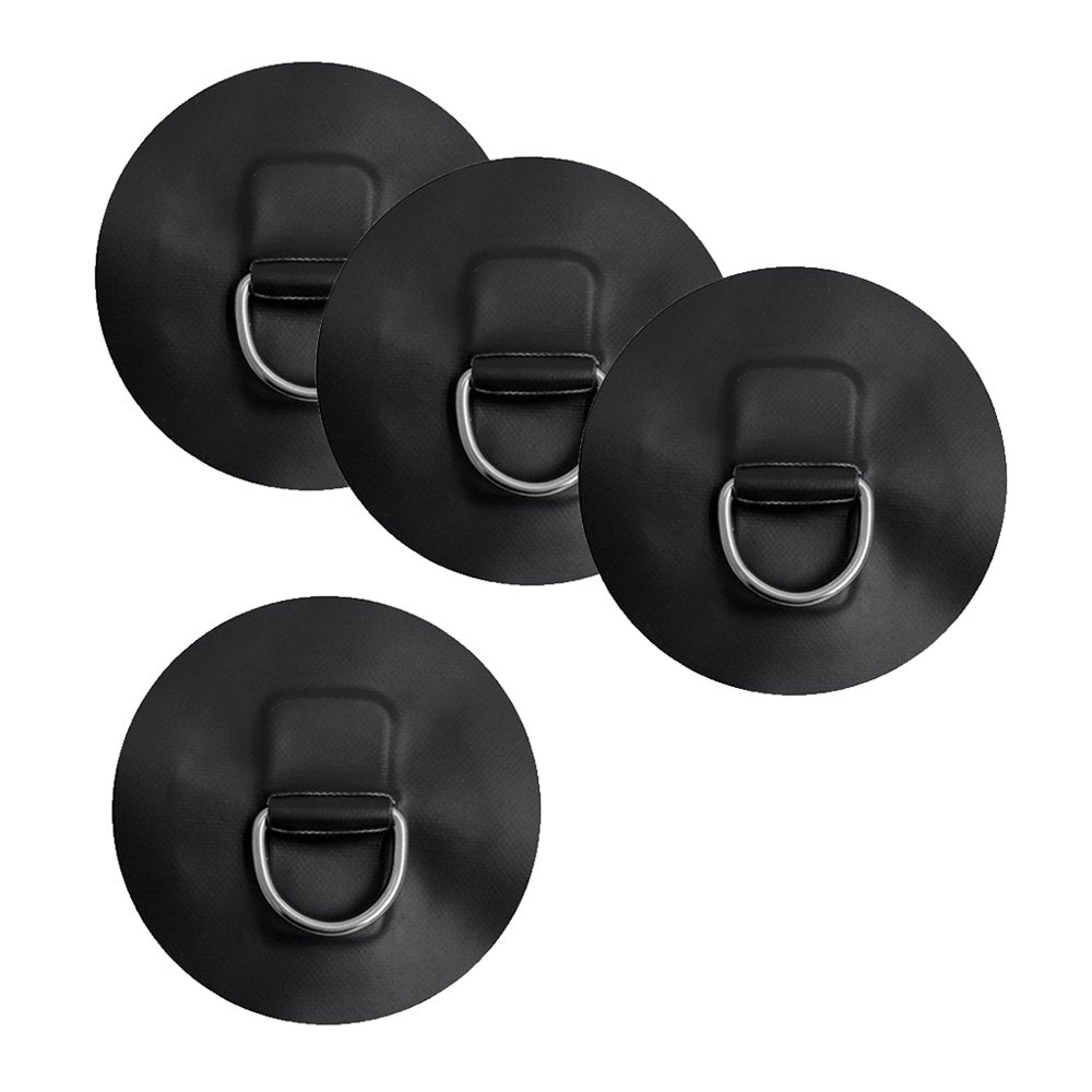 4 Pieces D- Pad Patch for Inflatable Boat Raft Dinghy Kayak in Black