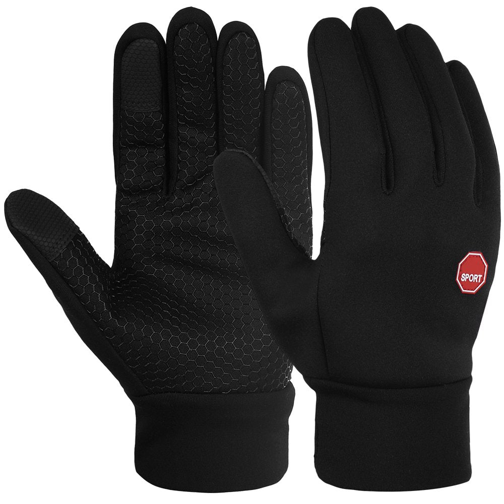 Vbiger Winter Gloves for Men Women Warm Sport Gloves Touch Screen Gloves for Running Cycling Black & M