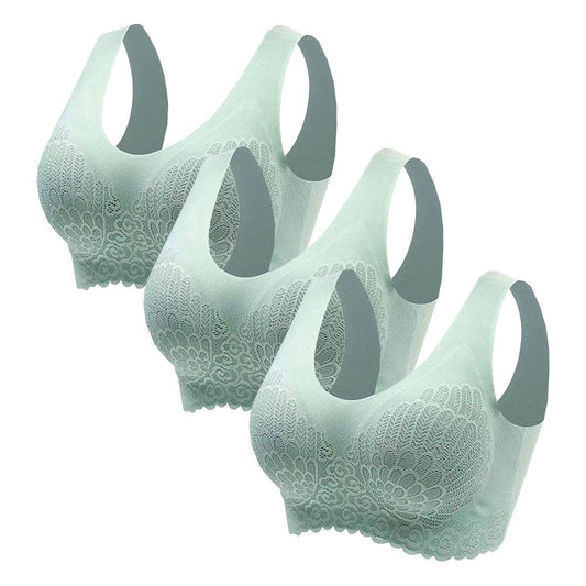 YWDJ High Impact Sports Bras for Women 3-Pack Women Top Bra Wire Free Underwears Base Vest Style Sports Lingerie Green M