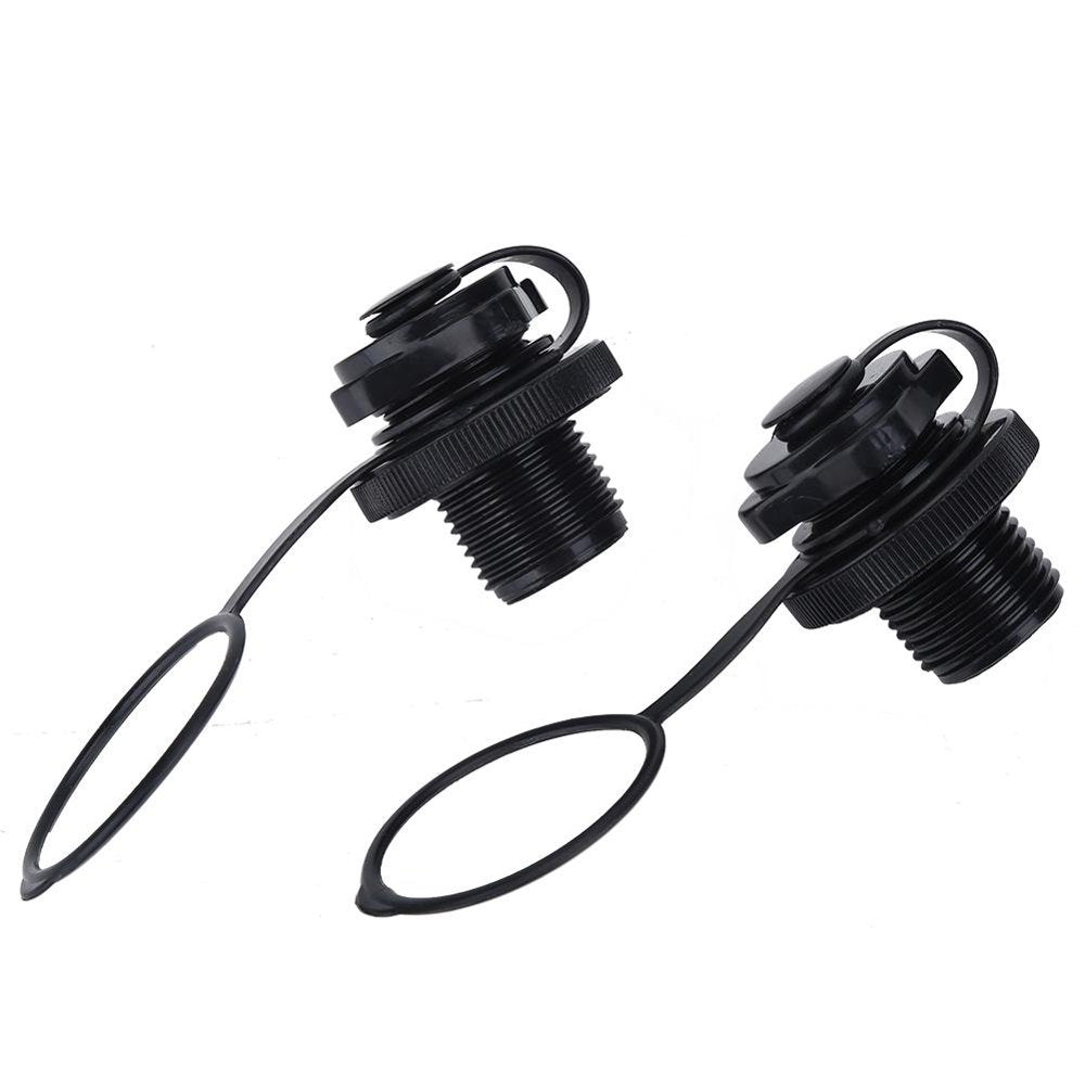 2Pcs Replacement Screw Air Valve for Inflatable Rubber Dinghy Raft Pool Boat Black