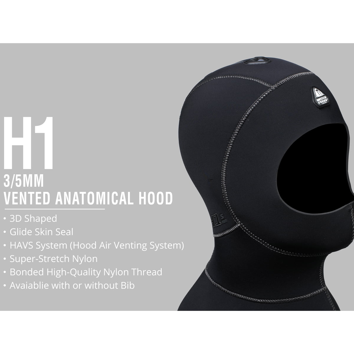 Waterproof Waterproof H1 3/5mm Hood w/ Hood Air Venting System (HAVS)