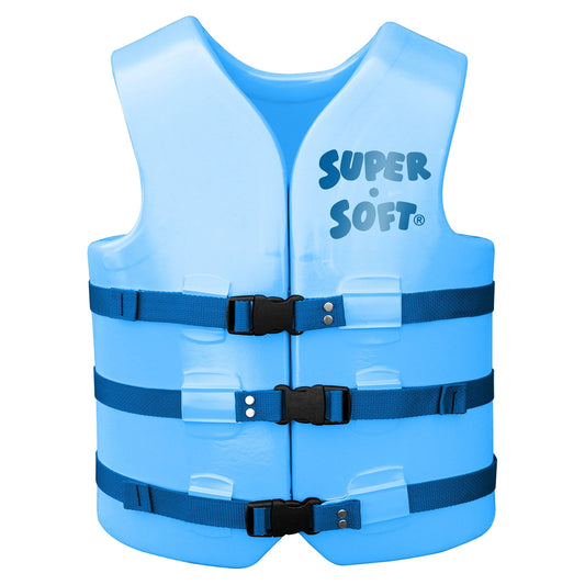TRC Recreation Super Soft USCG Adult Life Jacket Vest, Medium, Blue
