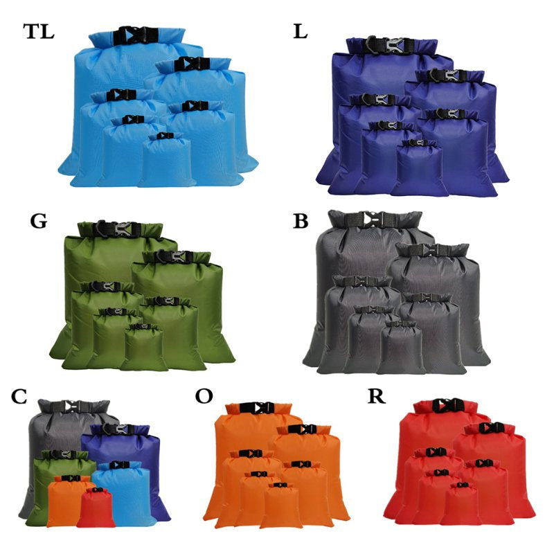 6 Pack Waterproof Dry Bags, Lightweight Outdoor Dry Sacks Ultimate Dry Bags for Kayaking Rafting Boating Camping (1.5L, 2.5L, 3L, 3.5L, 5L, 8L)