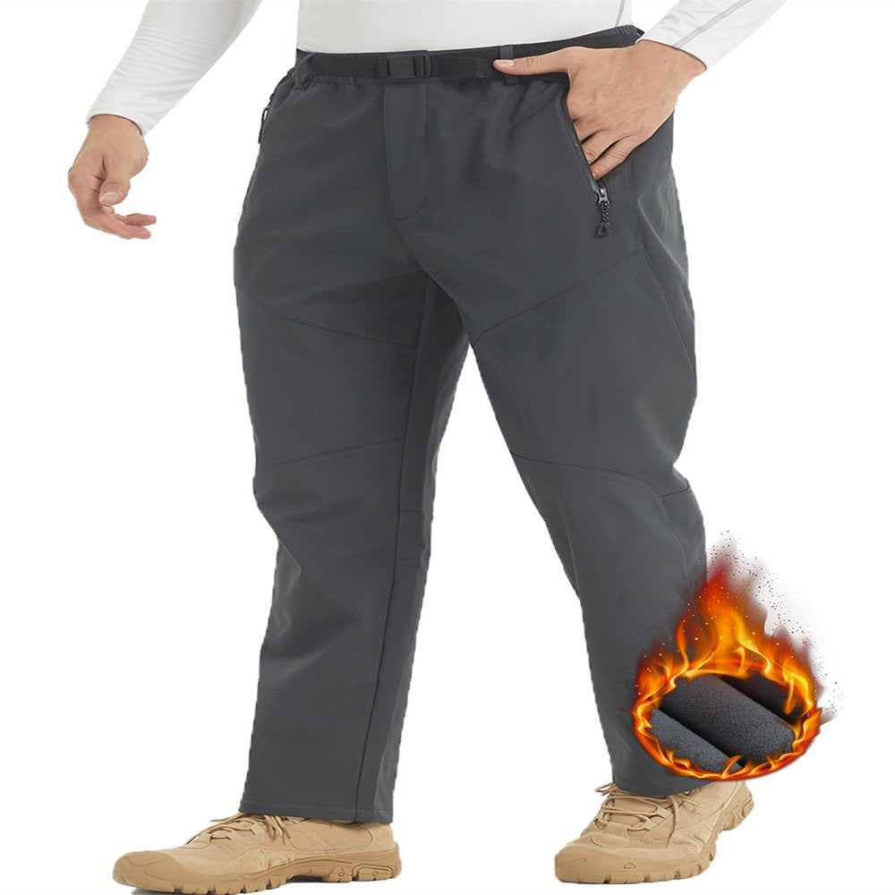 YUSHOW Mens Snow Ski Pants Waterproof Fleece Lined Outdoor Hiking Softshell Pants Size M