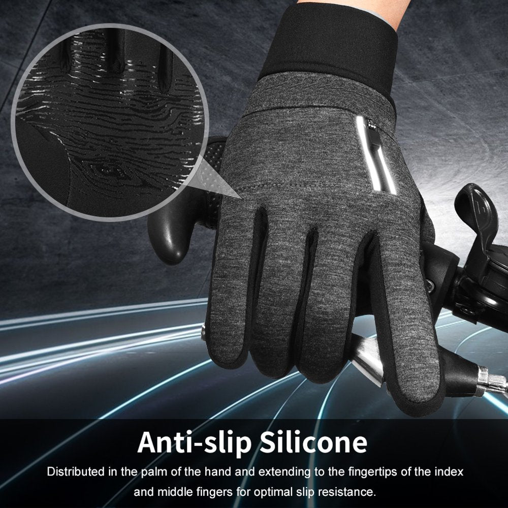 Vbiger Winter Gloves for Men Women Warm Sport Gloves Touch Screen Gloves for Running Cycling Black & M